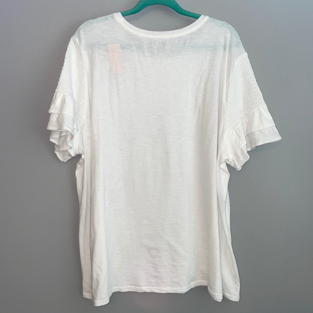 NWT Loft Smocked Sleeve Vintage Soft Tee Size 4X - 24/26 - Picture 7 of 8